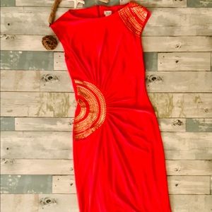 NWT Cache Red Embellished Dress